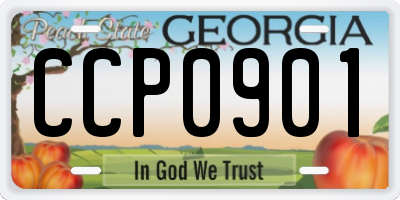 GA license plate CCP0901