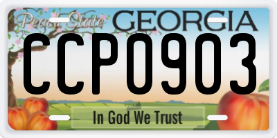 GA license plate CCP0903