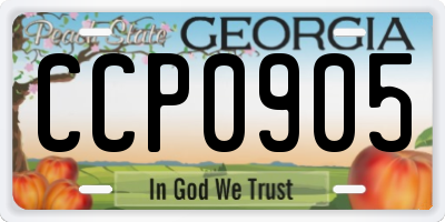 GA license plate CCP0905