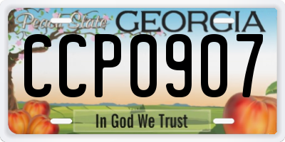 GA license plate CCP0907