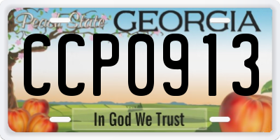 GA license plate CCP0913