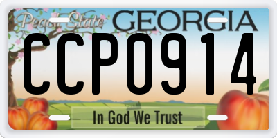 GA license plate CCP0914