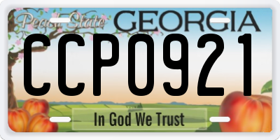GA license plate CCP0921