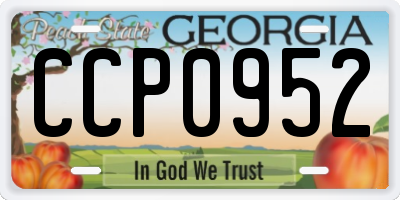 GA license plate CCP0952