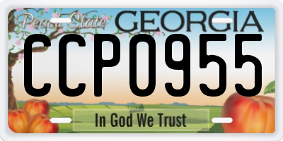 GA license plate CCP0955