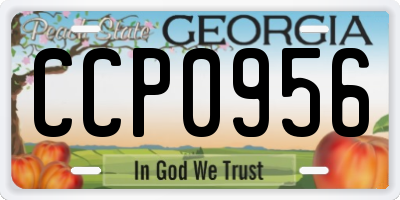 GA license plate CCP0956