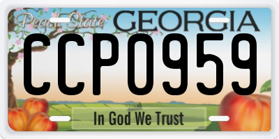 GA license plate CCP0959