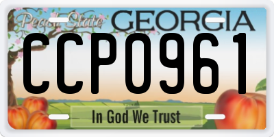 GA license plate CCP0961