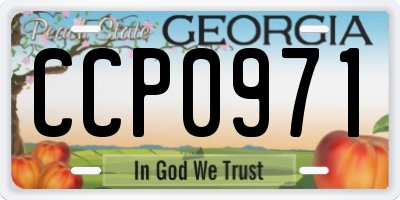 GA license plate CCP0971