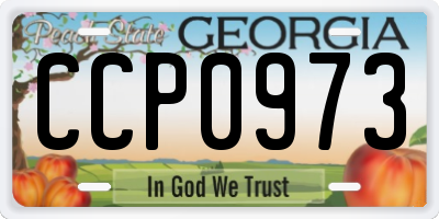 GA license plate CCP0973
