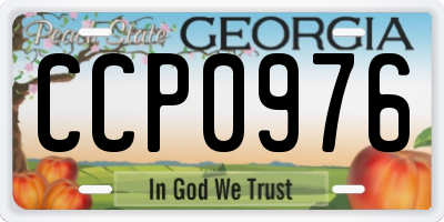 GA license plate CCP0976