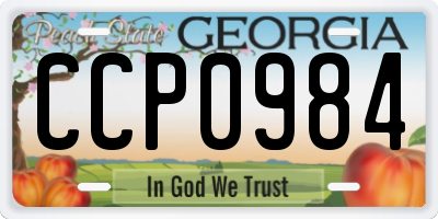 GA license plate CCP0984