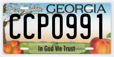 GA license plate CCP0991