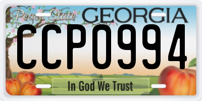 GA license plate CCP0994