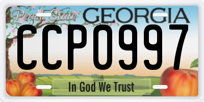 GA license plate CCP0997