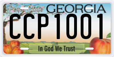 GA license plate CCP1001