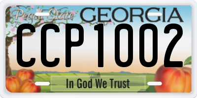 GA license plate CCP1002