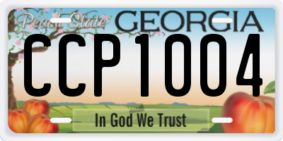 GA license plate CCP1004