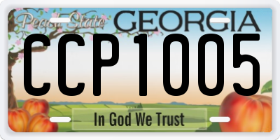 GA license plate CCP1005