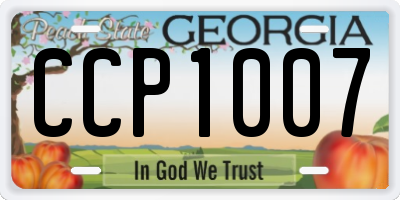GA license plate CCP1007