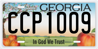 GA license plate CCP1009