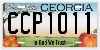 GA license plate CCP1011