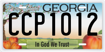 GA license plate CCP1012