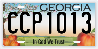 GA license plate CCP1013