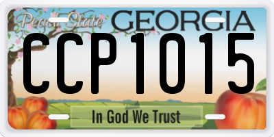 GA license plate CCP1015