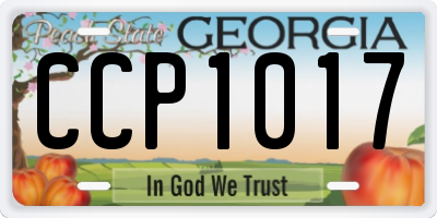 GA license plate CCP1017