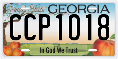 GA license plate CCP1018