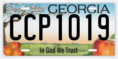 GA license plate CCP1019