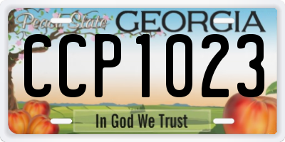 GA license plate CCP1023