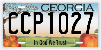 GA license plate CCP1027