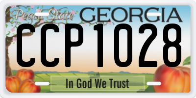 GA license plate CCP1028