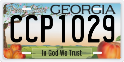 GA license plate CCP1029