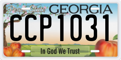 GA license plate CCP1031
