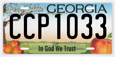 GA license plate CCP1033