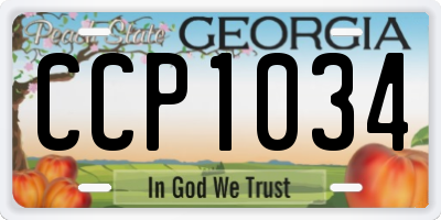GA license plate CCP1034