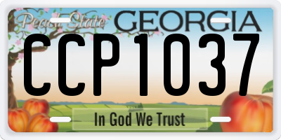 GA license plate CCP1037