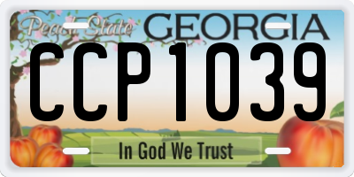 GA license plate CCP1039