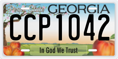 GA license plate CCP1042