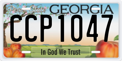 GA license plate CCP1047