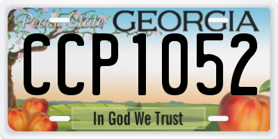 GA license plate CCP1052