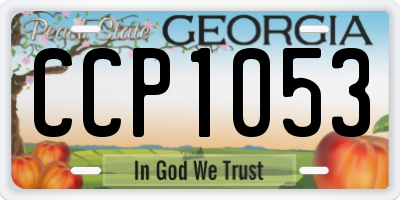 GA license plate CCP1053