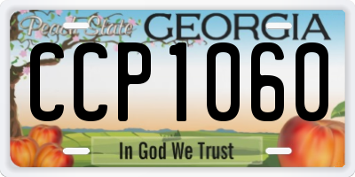 GA license plate CCP1060