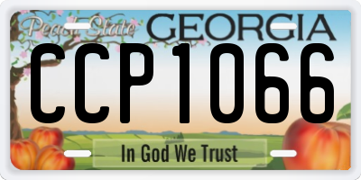 GA license plate CCP1066