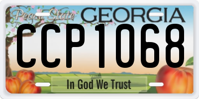 GA license plate CCP1068