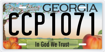 GA license plate CCP1071