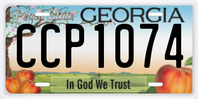 GA license plate CCP1074